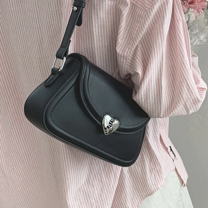 eybag Y2K Silver Shouder  Bags for Women Fashion Luxury Brand Designer Handbags Love Buckle The Tote Small Purse Underarm Bag