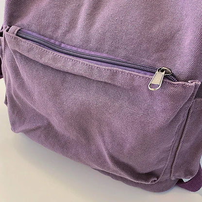 eybag 100% Cotton Backpacks For Women Solid Canvas Leisure Or Travel Bags Unisex Korea Style Cloth Satchels Cute Fabric School Bags