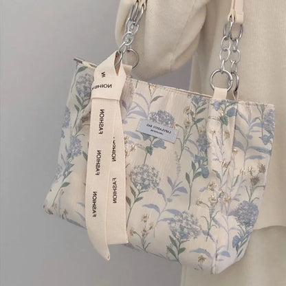 eybag Elegant Tote Bags for Women Floral Embroidery Casual Handbag Large Capacity Gentle Lady Fashion Shopping Shoulde