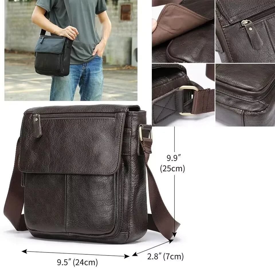 eybag Fashion New Genuine Leather Men Handbags Men's Leather Shoulder Bag Casual Office Messenger Bags Fashion Crossbody Bag