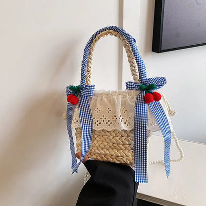 eybag Summer Beach Bag Kawaii Woven Bags Cute Straw Cute Handbag Crossbody Storage Bag Ladies HandBags Purse Tote Bags for Women