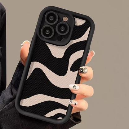 eybag Zebra Stripe Phone Case For iPhone 14 13 11 12 15 Pro Max 7 8 XS XR XS MAX Soft Silicone Fashion Shockproof Back Cover Case