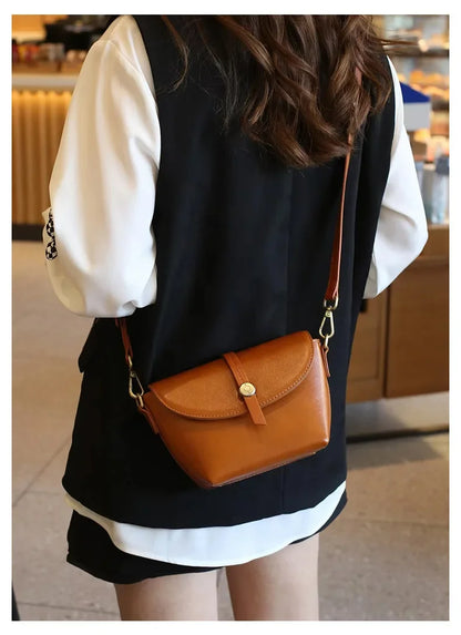 eybag Fashion Genuine Leather Women Crossbody Bag Small Shoulder Handbag Female Mobile Phone Purse Bags Solid Messenger Bag for Women