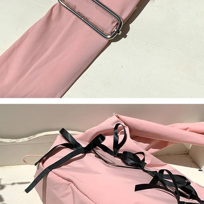 eybag 2024 Spring New Sweet Fresh Crossbody Bag Niche Cute Bow Girl Shoulder Bag Lightweight Large Capacity Soft Dumpling dumplings Bag