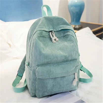 eybag Personalized Corduroy Women Schoolbag Backpack Training Anti-theft Shoulder Bag For Teenager Knapsack Unisex Classic Campus Port