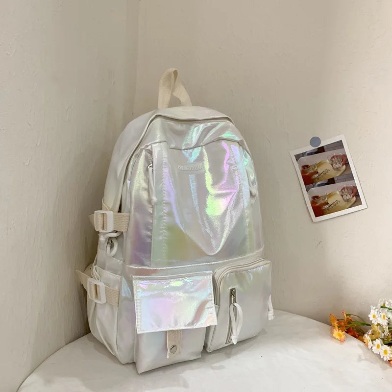 eybag Nylon Women Backpack Girls Teenage Student School Bag Korean Version Middle School Student Travel Laptop Backpack