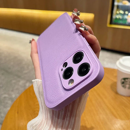 eybag Luxury Candy Color Leather Texture Phone Case For iPhone 15 14 13 12 11 Pro Max Soft Silicone Shockproof Back Cover