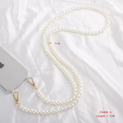 eybag DIY Luxury Pearl Chain Crossbody Strap Shockproof Acrylic Lanyard Phone Case for iPhone 14 13 12 PRO 15 Pro Max X XS 12 MINI