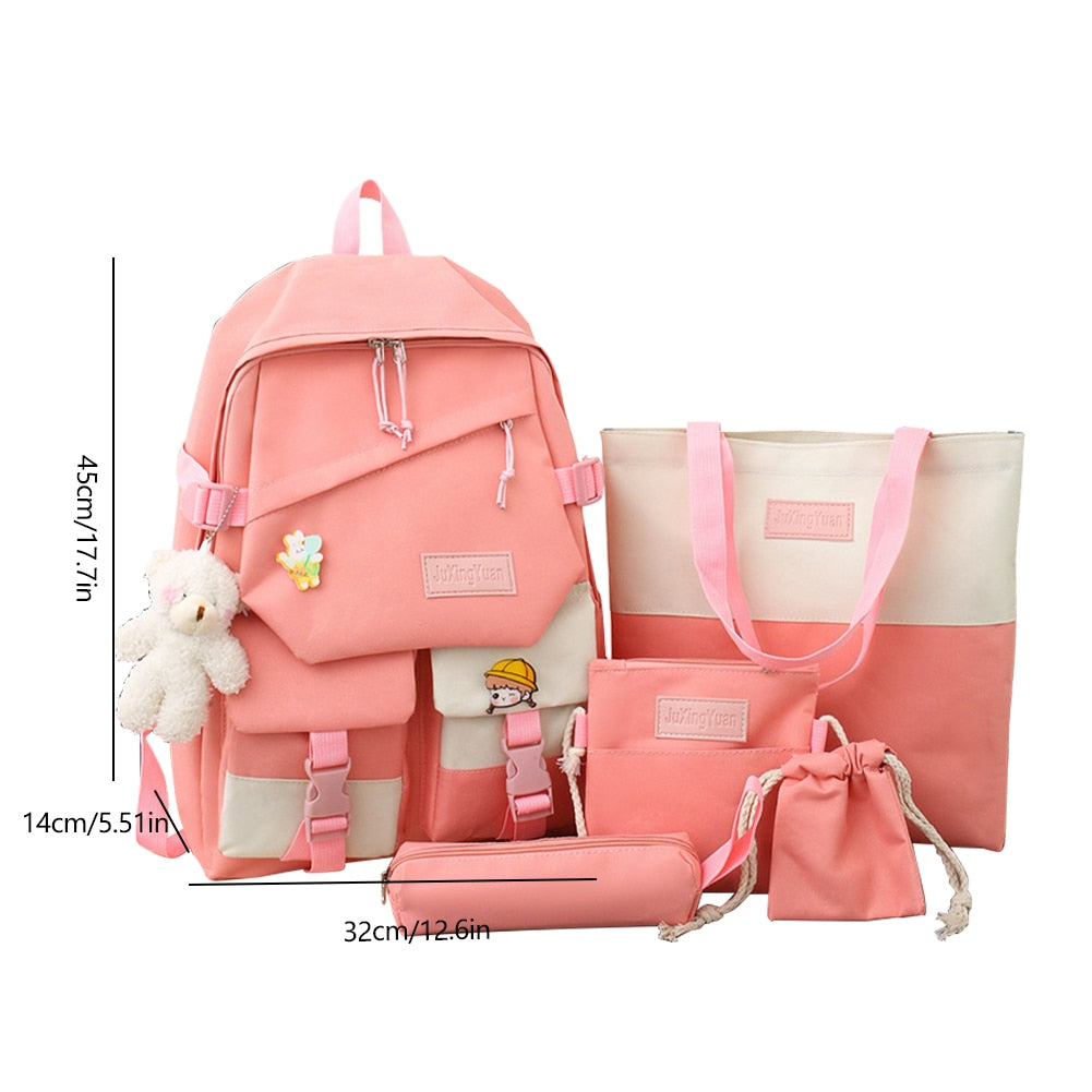 eybag Canvas Girls School Bag Cute Backpack for Women Student Teens Aesthetic Backpacks Waterproof Large Capacity Kawaii Backpack Bags