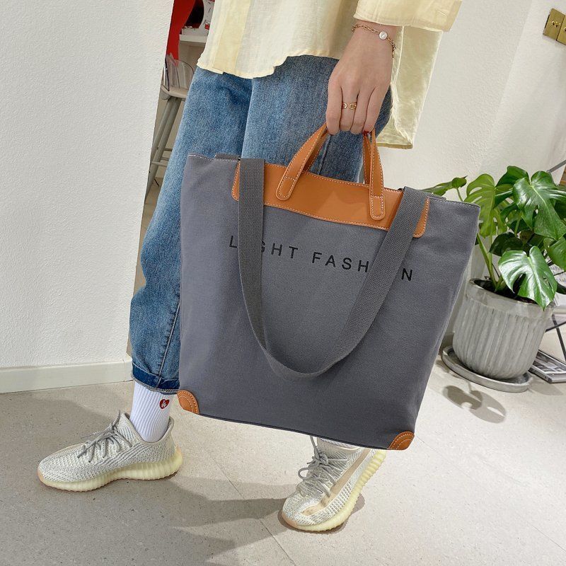 Lkblock Korean Handbag Leisure Commuting Shoulder Bag Women's Big Bag Ins New Fashion Women's Messenger Canvas Tote Bag