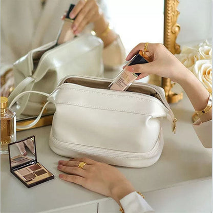 eybag Women Travel Cosmetic Bag PU Leather Make Up Pouch Large-capacity Travel Wash Toiletry Organizer Purse Cosmetic Bag Storage Bag