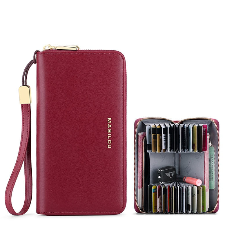 eybag Women's Long Zipper Wallet Genuine Leather Wallets for Women RFID Blocking Clutch Bag Credit Card Holder Bag Purses Wallet Men