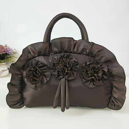 eybag Gothic Purple Y2k Hand Bag Women New Dark Lolita Soft Chic Handle Purse Female Vintage Flower Cute Mini Bag