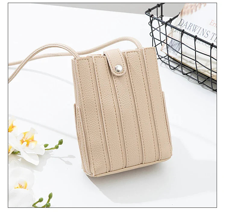 eybag Fashion Women Phone Bag PU Leather Wallet Ladies Bucket Shoulder Messenger Bag Small Design Female Clutches Purse