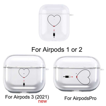 eybag Cover For Apple Airpods 2 1 3 Case Earphone Coque Soft Protector Fundas Airpods Pro Air Pods Covers Earpods Line Couple Hot Kiss