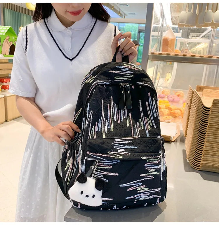 eybag Middle School Students Nylon Shoulders Backpack Large Capacity Schoolbag Teen Girls Sweet Cute Backpacks Outdoor Travel Backpack