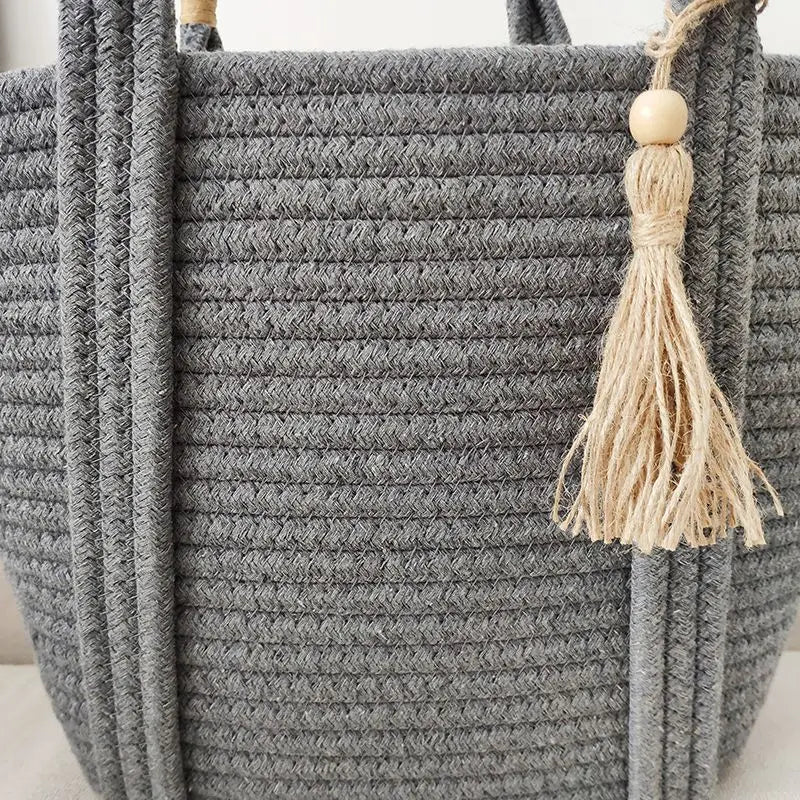 eybag Women Handbag New Ins Simple Fashion Versatile Cotton Rope Woven Bag Straw Woven Bag Holiday Beach Bag Bags