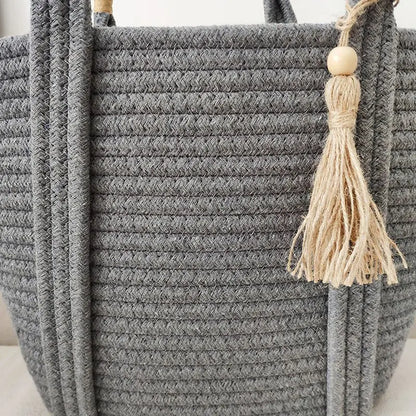 eybag Women Handbag New Ins Simple Fashion Versatile Cotton Rope Woven Bag Straw Woven Bag Holiday Beach Bag Bags