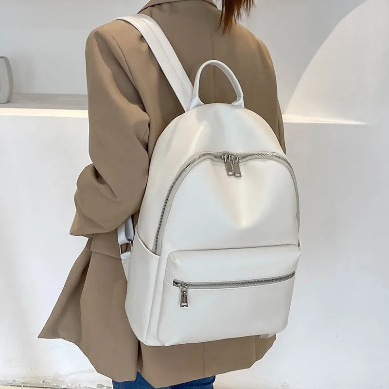 eybag Women School Bag High Quality Pu Leather Luxury Shoulder Bags Designer Large Capacity Casual Versatile Backpack Solid Color