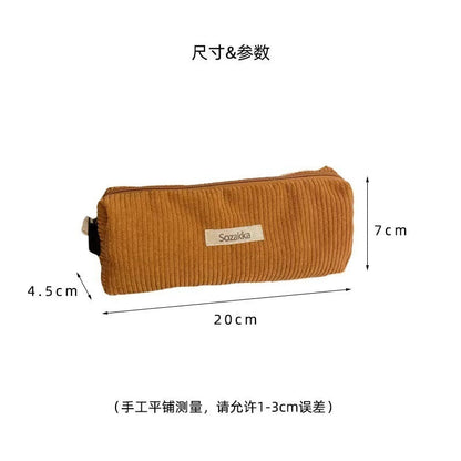 eybag Cute Corduroy Pencil Cases Travel Cosmetic Lipstick Purse Storage Bag Student Handbags School Stationery Organizer Pouch Pen Bag