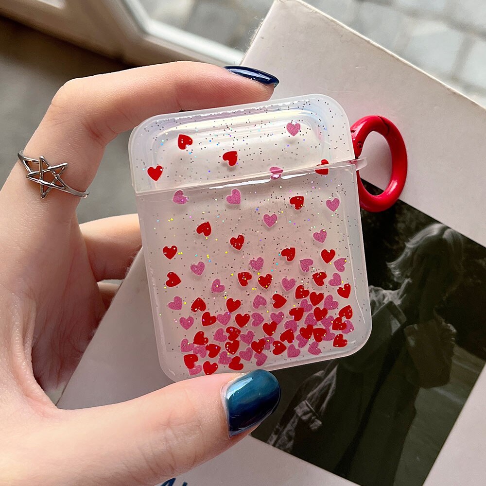 eybag Luxury 3D Bling Hearts Soft Wireless Earphone Case For AirPods Pro 2 1 Case Cute Protective Cover for AirPod Air Pods 2 3 Capa