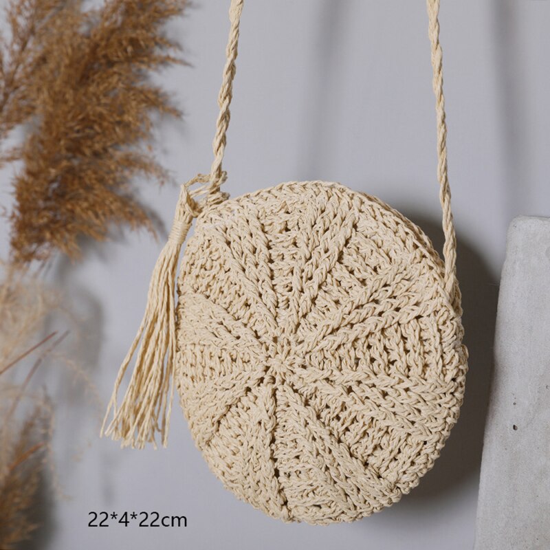 eybag Casual Half Moon Women Straw Rattan Shoulder Bags Wicker Woven Lady Hollow Crossbody Bag Summer Beach Travel Small Handbag Purse