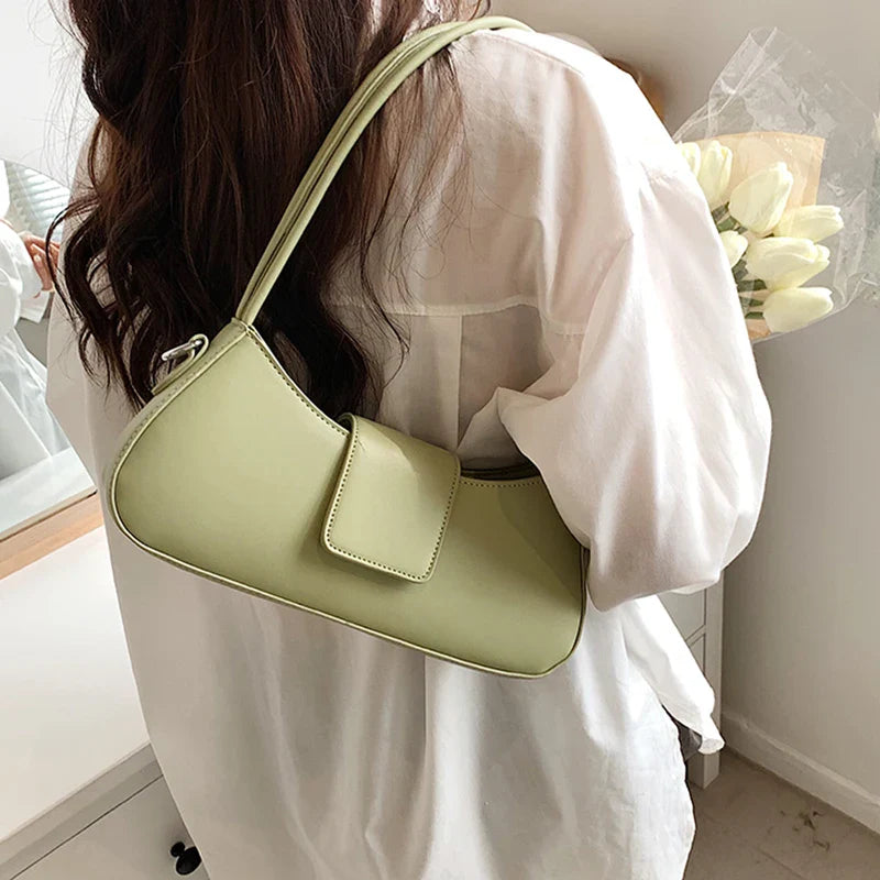 Lkblock New Fashion Bag Women's All-Match Simple Chic White Black Temperament Messenger Shoulder Underarm Bag