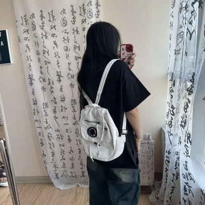 eybag Vintage Y2k Womens Backpack Original Fashion Designer Leather Backpack Casual Large Capacity Travel Ladies Aesthetic Bags