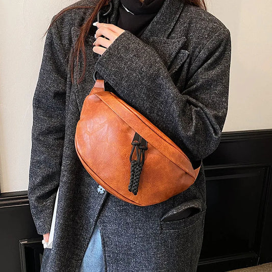 eybag Vintage Crossbody Bags For Women Luxury Designer Handbags Women Bags Solid Leather Women's Chest Bag Female Bag Purse Sac