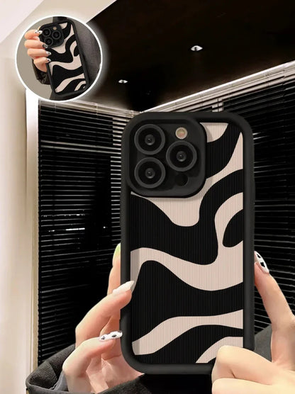 eybag Zebra Stripe Phone Case For iPhone 14 13 11 12 15 Pro Max 7 8 XS XR XS MAX Soft Silicone Fashion Shockproof Back Cover Case