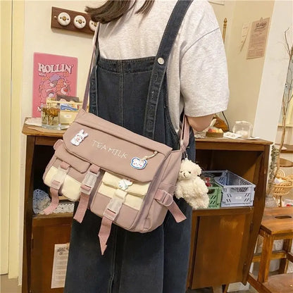 eybag Bag Female New Korean Summer Student Crossbody Bag Large Capacity Japanese Canvas Bag Small Backpack Shoulder Bag