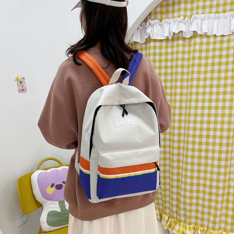 eybag Waterproof Youth School Bag Nylon Canvas Versatile Backpack Fashion Girls Backpack Female Shoulder High School School