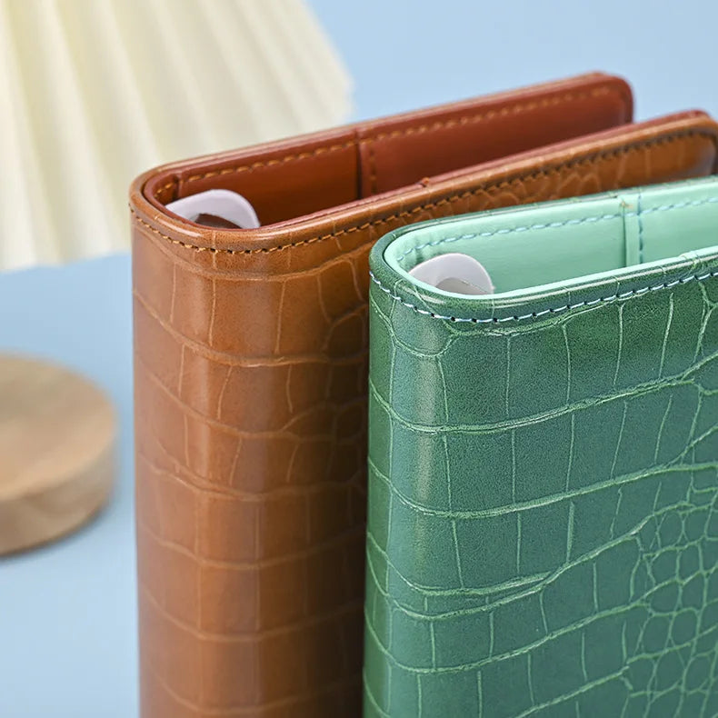 eybag A5 A6 A7 Crocodile Color 6 Ring Binder PU Clip-on Notebook Leather Loose Leaf Notebook Cover Notebooks Journal Stationery