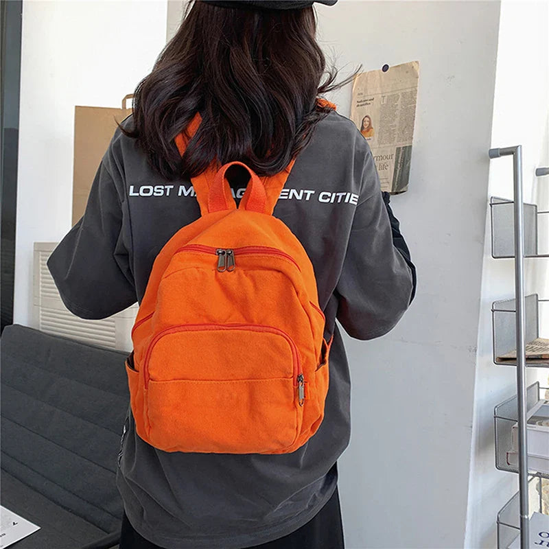 eybag Canvas Women Small Backpack Vintage Feminina School Mini Backpack Women  Bagpack Female Solid Girl Backpack