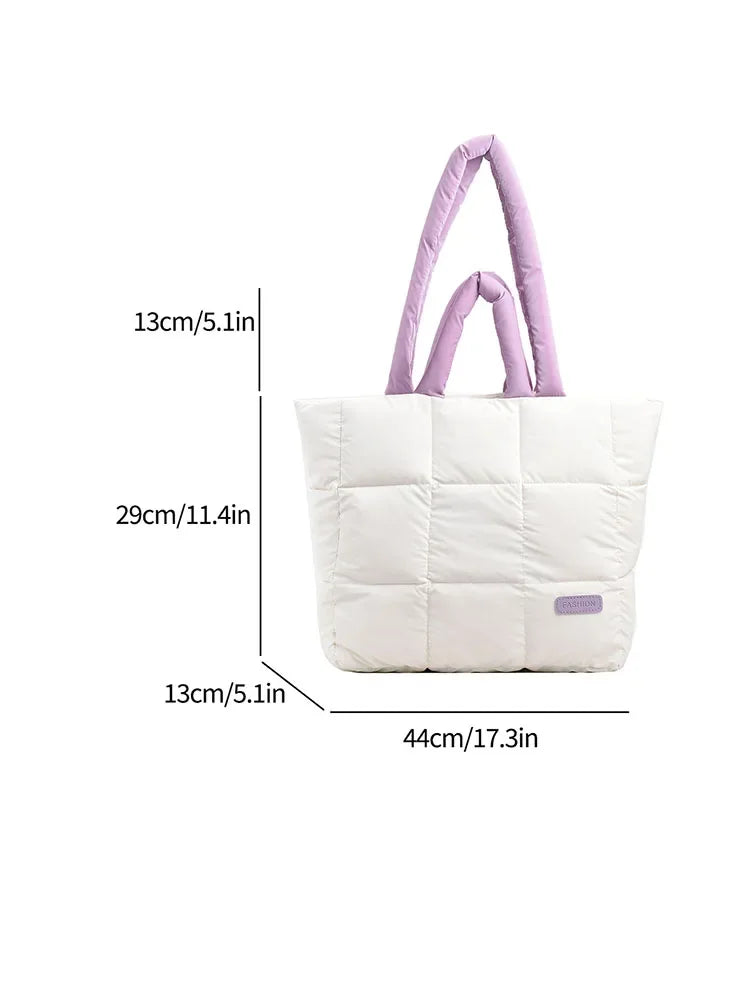 eybag Space Cotton Tote Bag for Women Winter new Fashion Trend Designer Handbag Women's Large Capacity Shoulder Bags