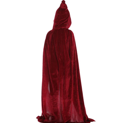 -Halloween Custom Halloween Adult Kids Witch Cloak Cape Hooded Cosplay Costume Death Cloak Carnival Party Halloween Long Cape 8 Colors