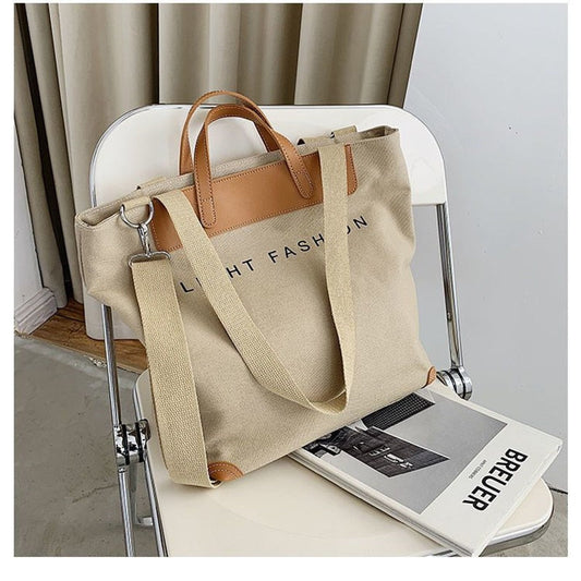 Lkblock Korean Handbag Leisure Commuting Shoulder Bag Women's Big Bag Ins New Fashion Women's Messenger Canvas Tote Bag