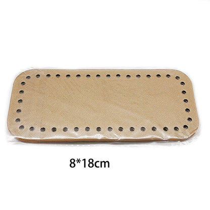 eybag 8x18cm Oval Long Bottom for Knitted Bag PU leather Bag Accessories Handmade Bottom With  holes DIY Crochet Bag Bottom