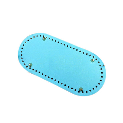 eybag 30*10cm Handmade Oval Bottom for Knitted Bag PU Leather Wear-Resistant Accessories Bottom with Holes Diy Crochet Bag Bottom