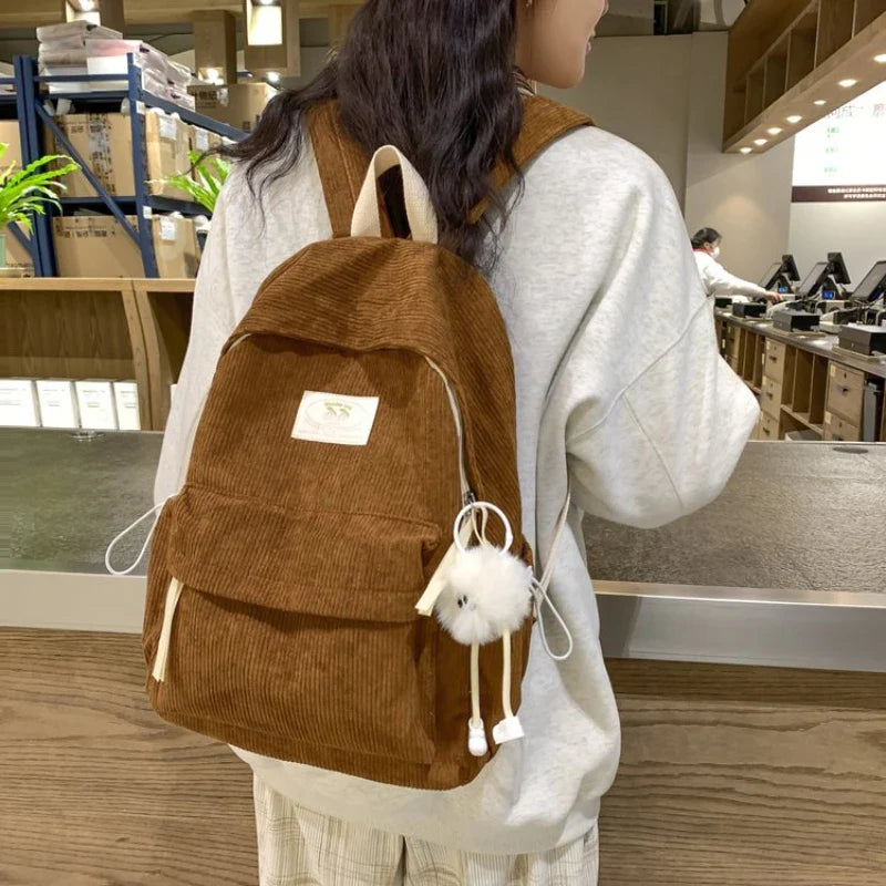 eybag High Quality Velvet Zipper Trendy Women's Backpack 2024 Hot Selling New Casual Large Capacity Fashion Student Backpack