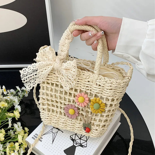 eybag Causal Purses For Womens Travel Handbags Beach Bag Summer Straw Bags Handmade Rattan Crossbody Bags Small Shoulder Bag Tote