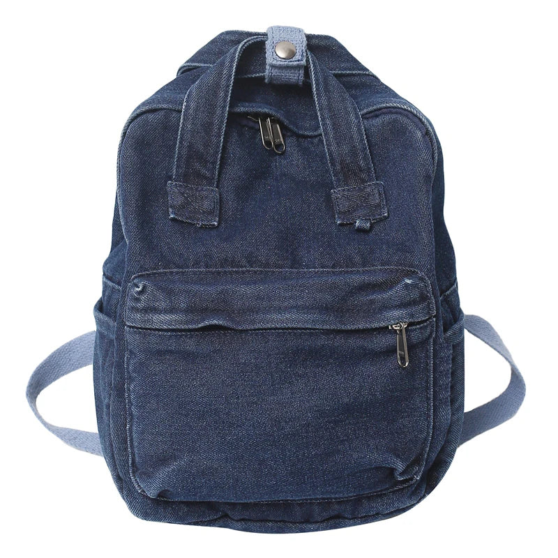 eybag Denim Canvas Female Backpack College Student School Bag For Teenager Girls Vintage Women Kawaii Backpack Ladies Travel Book Bag