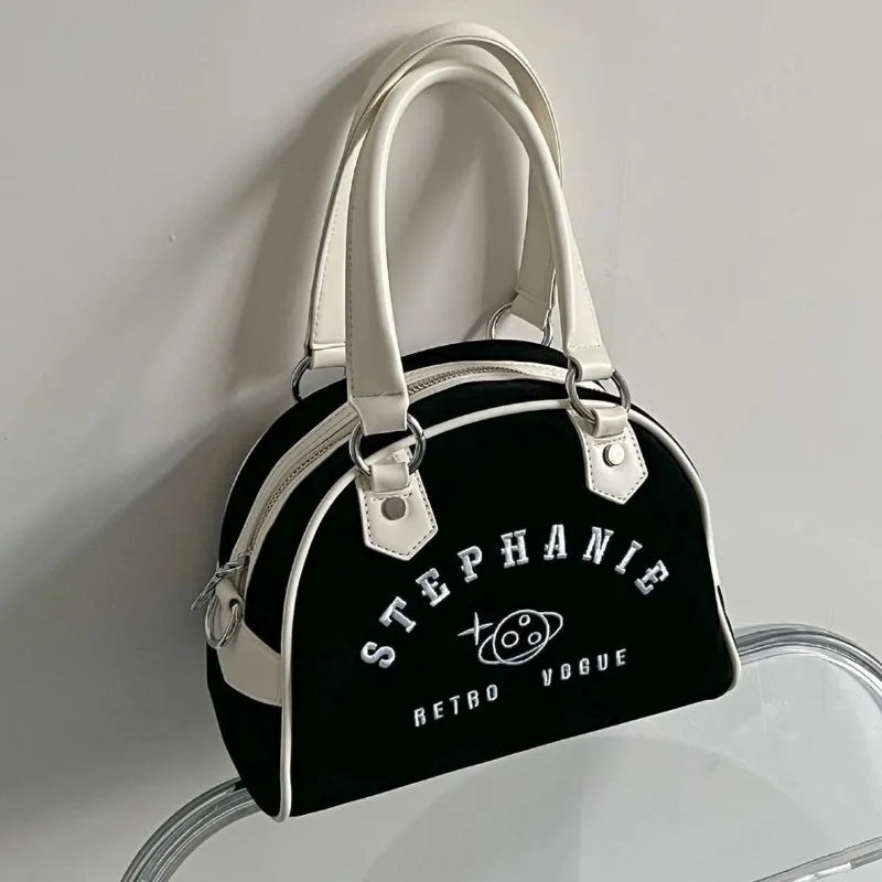 eybag Retro Women Baseball Handbags Fashion Embroidery Small Capacity Boston Crossbody Shoulder Bags Luxury Sac A Main Femme