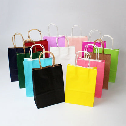 eybag 10/30/50pcs DIY Multifunction soft color paper bag with handles Festival gift bag shopping bags kraft paper packing bag