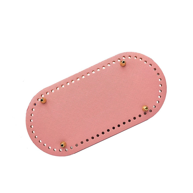 eybag 10x22/12x25cm Long Oval Bottom For Knitted  PU Leather Bag Accessories Handmade Bottom With Holes Crochetbag Base Wholesale