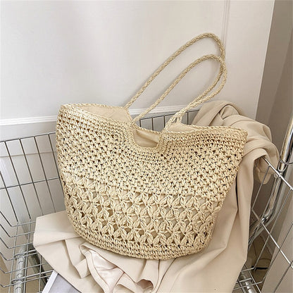 eybag Casual Design Straw Weave Bags Trend Luxury Women Shoulder Bag Fashion Female Beach Handbags Large Capacity Travel Tote Bag Sac