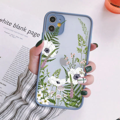 eybag Retro Flower Bud Phone Case for iphone 11 12 13 14 Pro Max 15 Plus Meticulous Plant for iphone X XS XR 7 8 Plus SE2 Back Covers