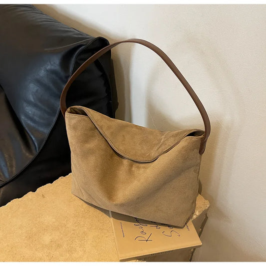 eybag Retro Autumn/Winter Bag  Women 2024 Suede Shoulder Bag Commuting Work Hand Armpit Bag