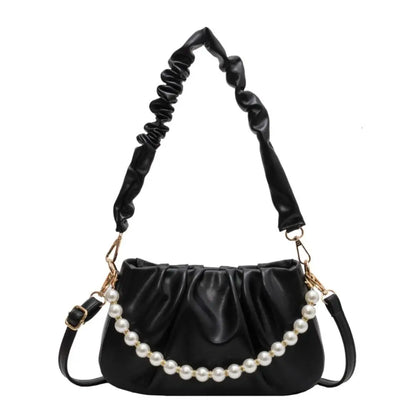 eybag Minimalist Faux Pearl Decor Ruched Bag - Women Shoulder Bags