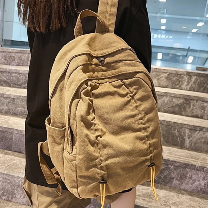 eybag New Vintage Canvas Backpack Schoolbag for Teenage Girls Boys Mochila Woman Man Rucksack High Quality